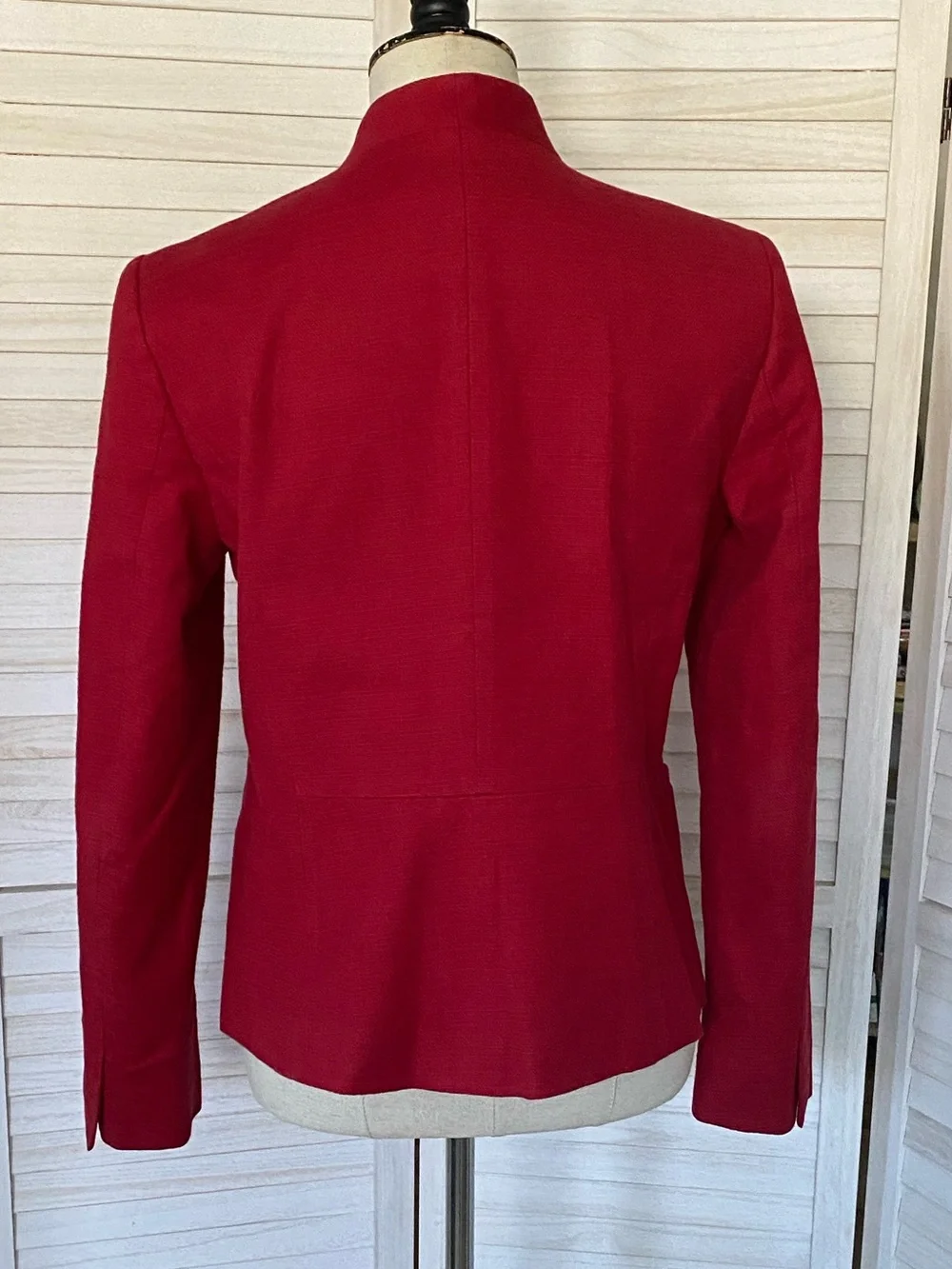 LOFT Textured Collarless Single-Button Blazer SZ 8 - Picture 7 of 12